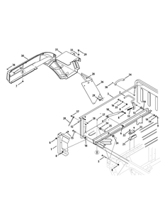 Rear Left Fender And Cargo Bed Diagram and Parts List for 46G 4X4-1I019G-Before-37AKD710 Cub Cadet Lawn Tractor Accessories